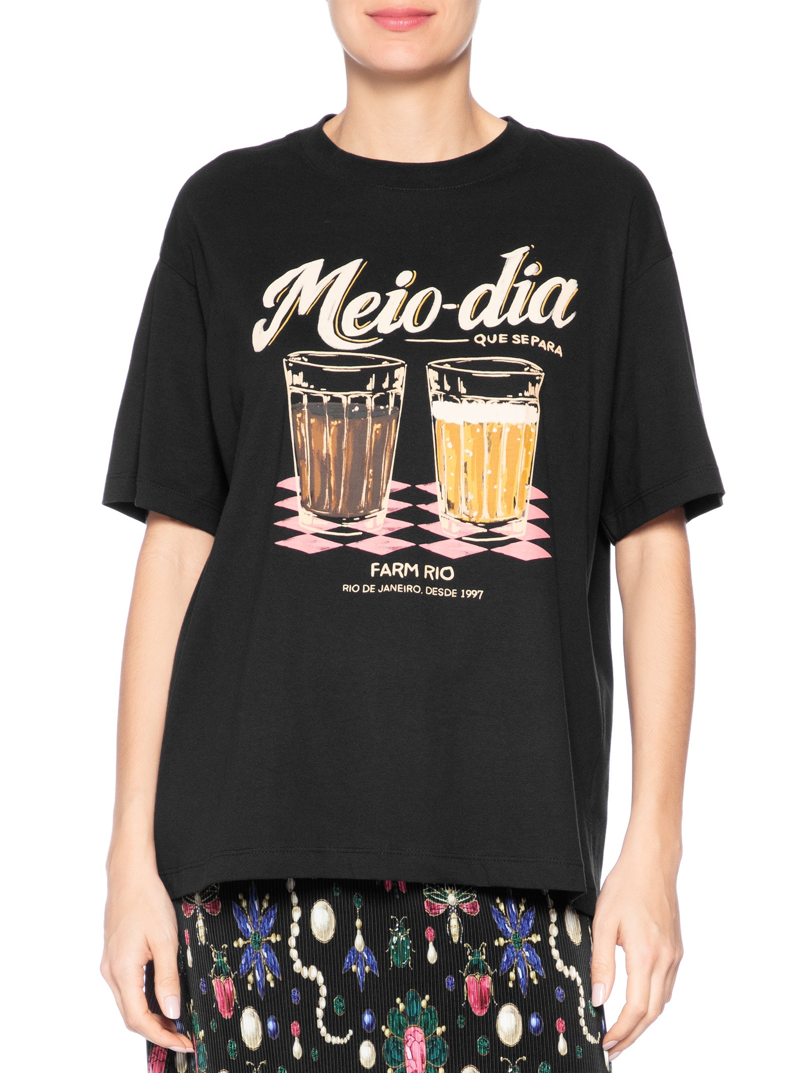 Camiseta Feminina Média Meio Dia – Preto Farm