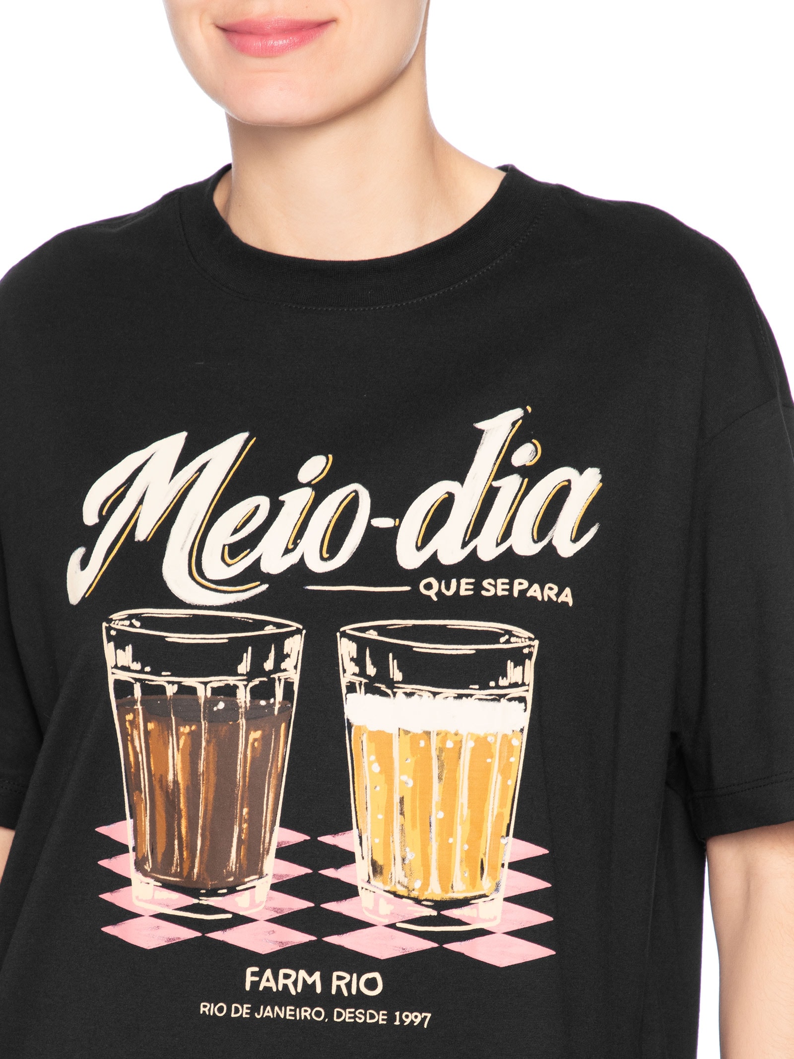 Camiseta Feminina Média Meio Dia – Preto Farm