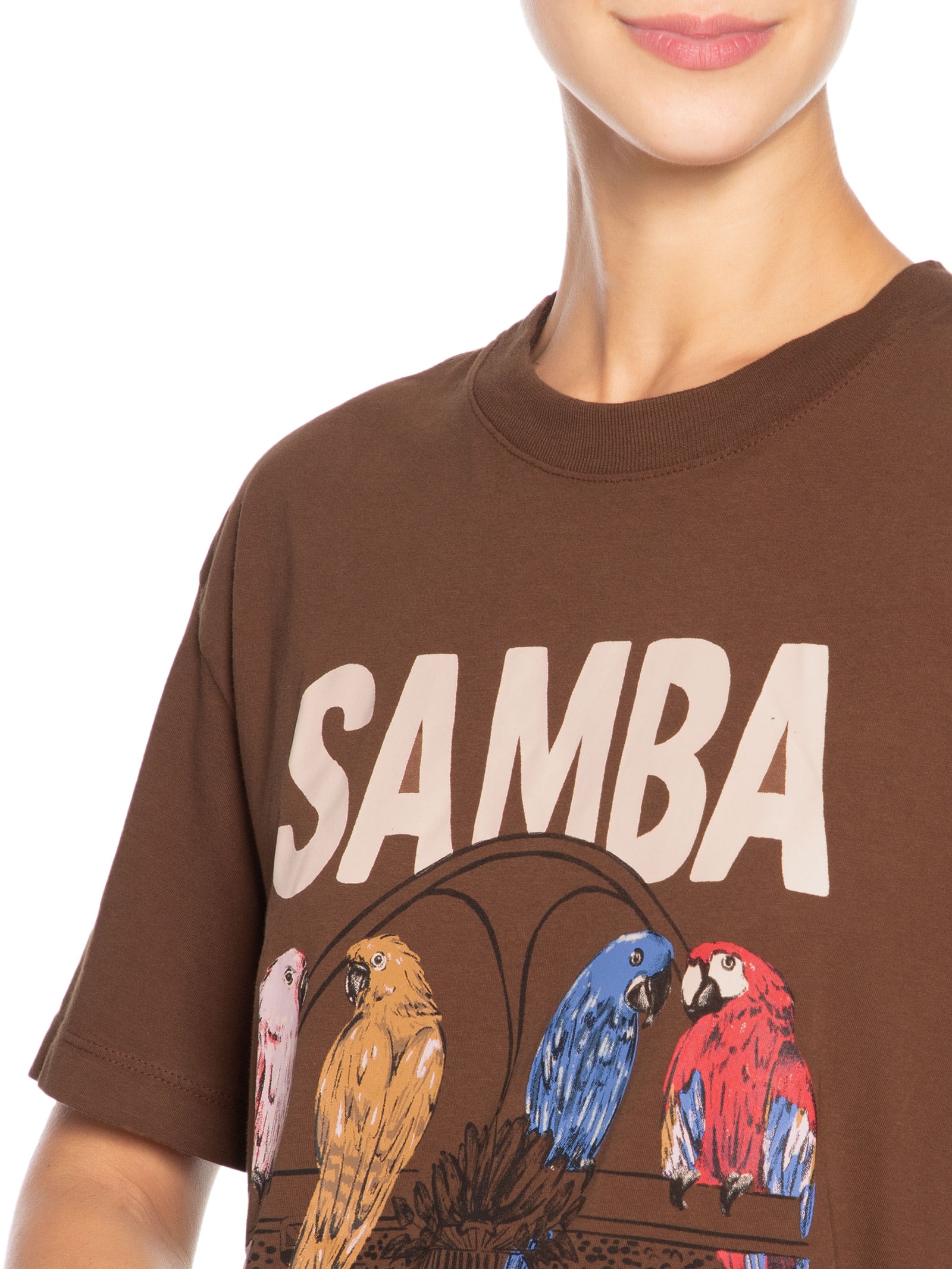 Camiseta Feminina Média Na Avenida Marrom Farm