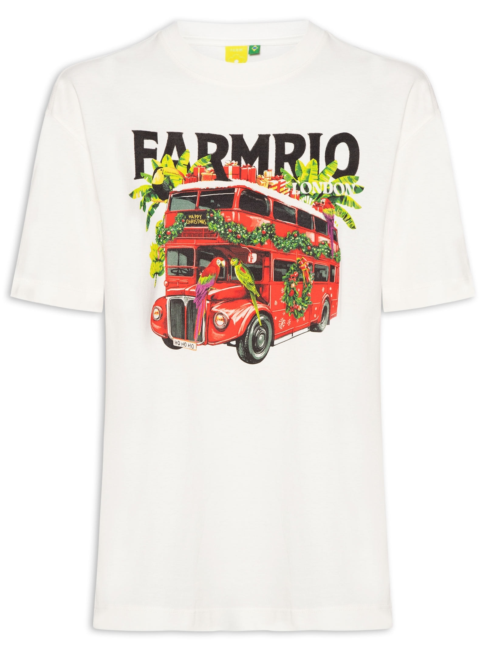 Camiseta Feminina Média Onibus Londres Branco Farm