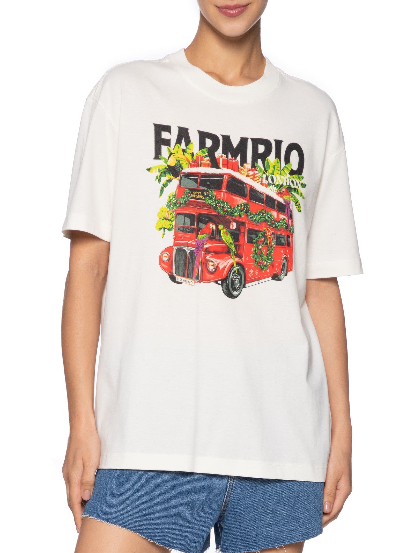 Camiseta Feminina Média Onibus Londres Branco Farm