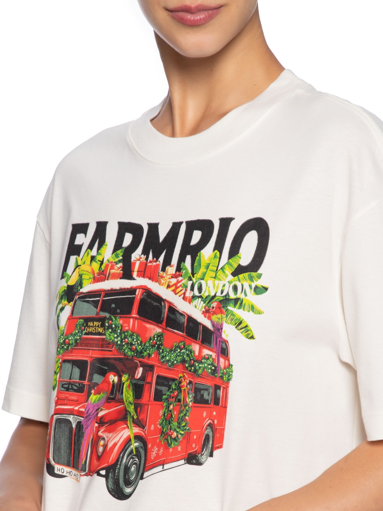 Camiseta Feminina Média Onibus Londres Branco Farm