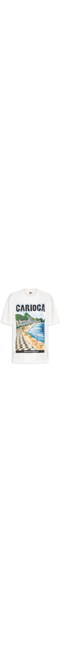 Camiseta Feminina Média Paisagem Carioca - Branco