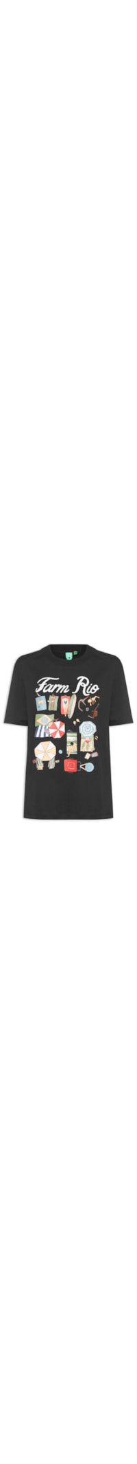 Camiseta Feminina Média Praia Carioca - Preto