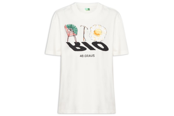 Camiseta Feminina Média Rio 40 Graus - Branco