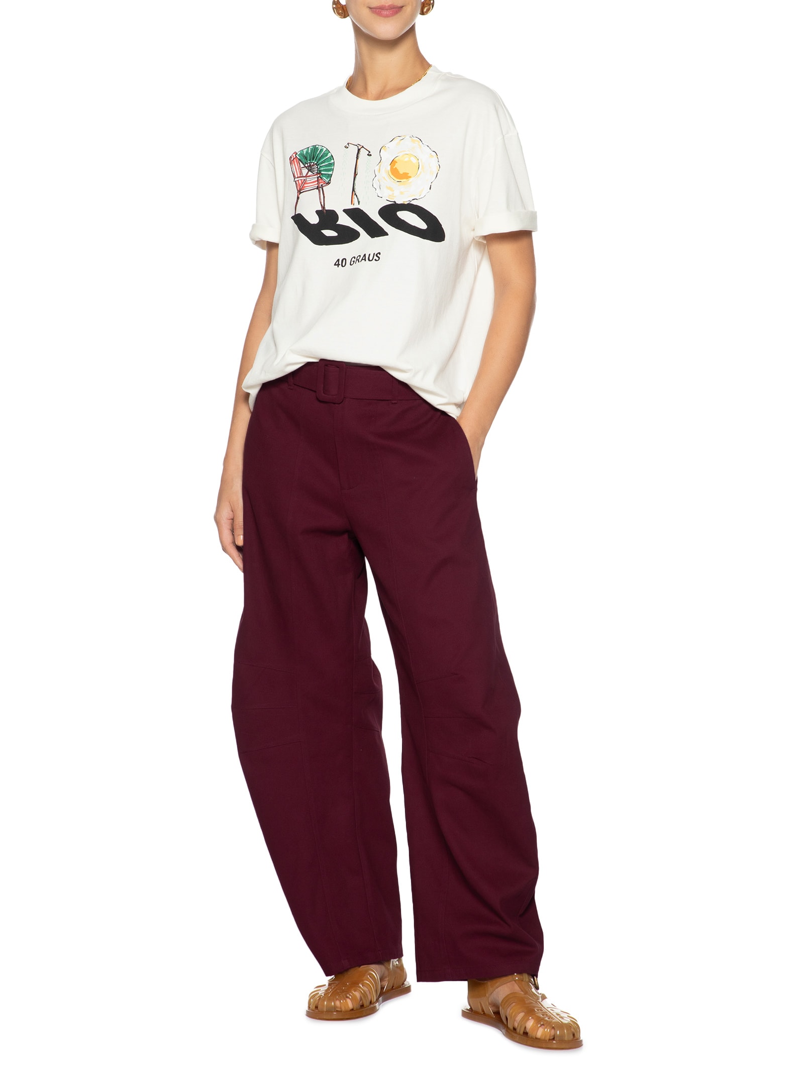 Camiseta Feminina Média Rio 40 Graus Branco Farm