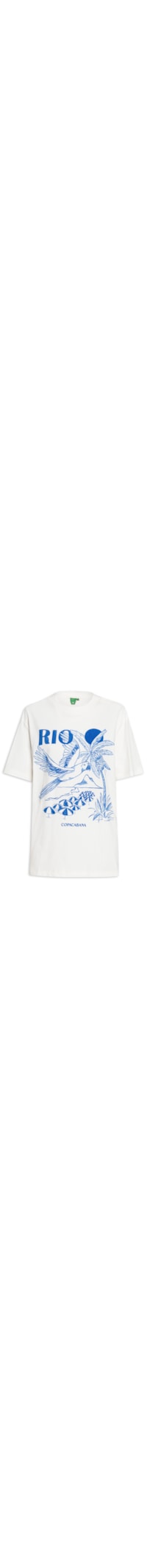 Camiseta Feminina Média Rio Azul - Branco