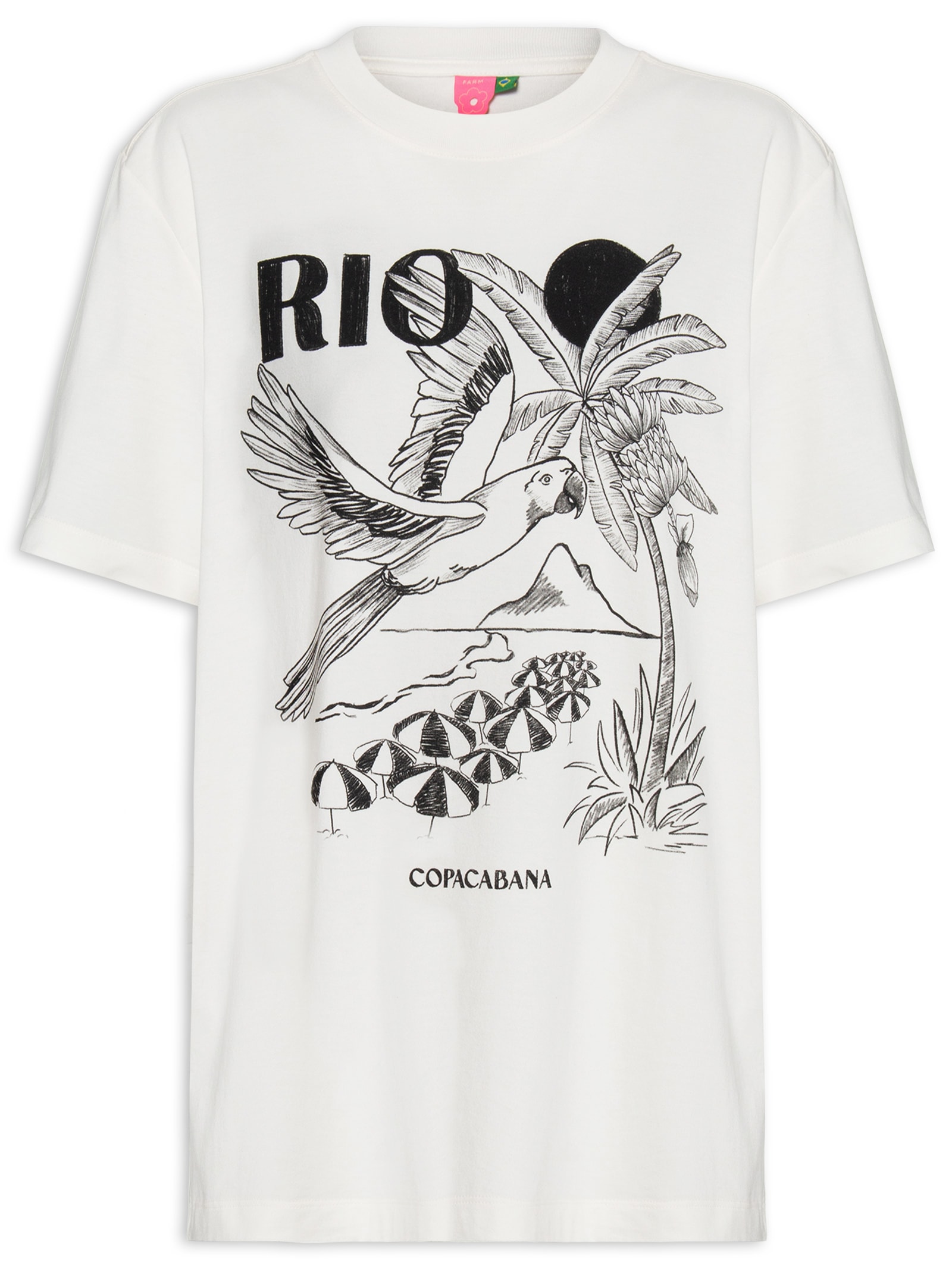 Camiseta Feminina Média Rio - Farm - Branco