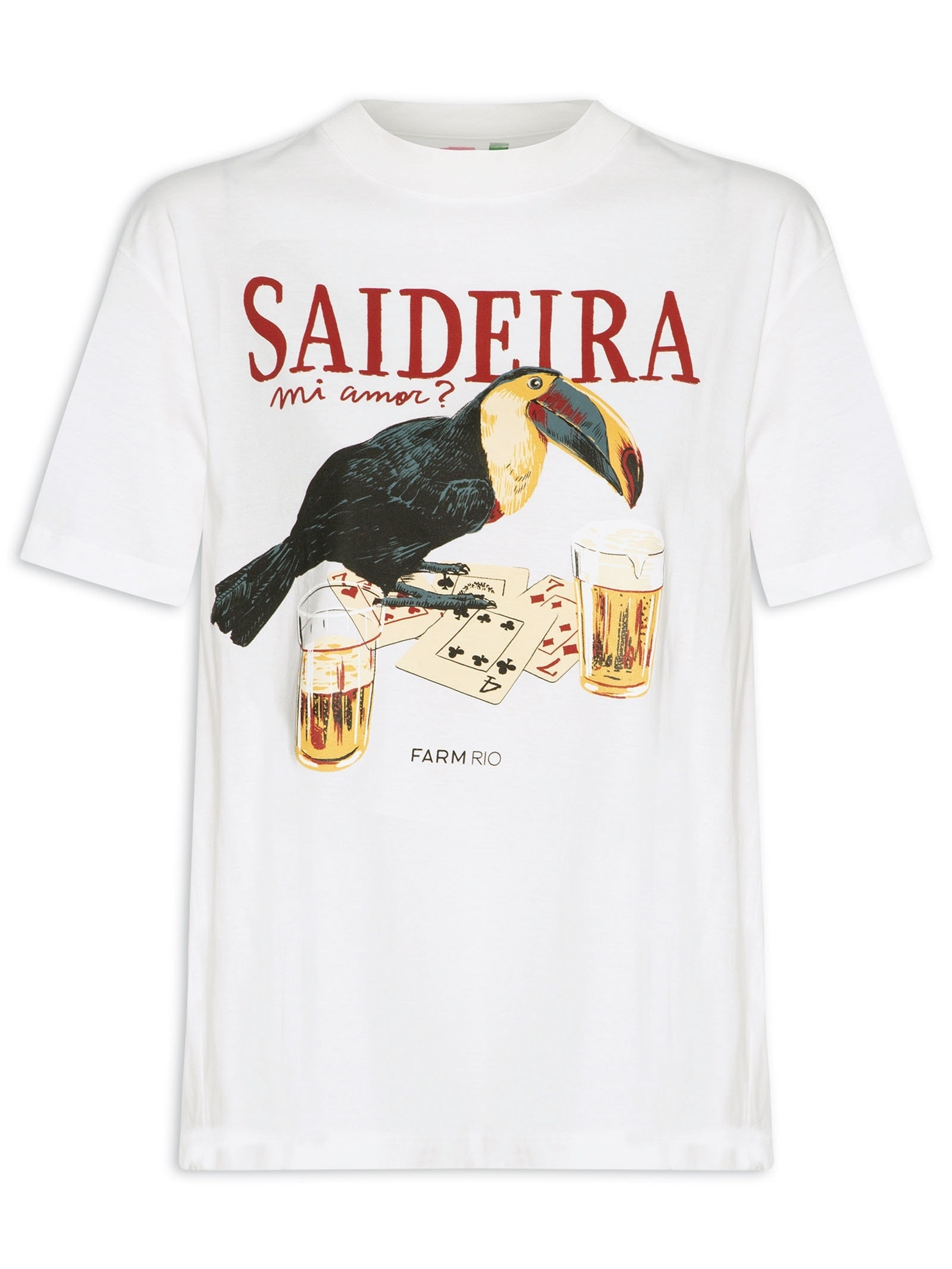 Camiseta Feminina Média Saideira Branco Farm