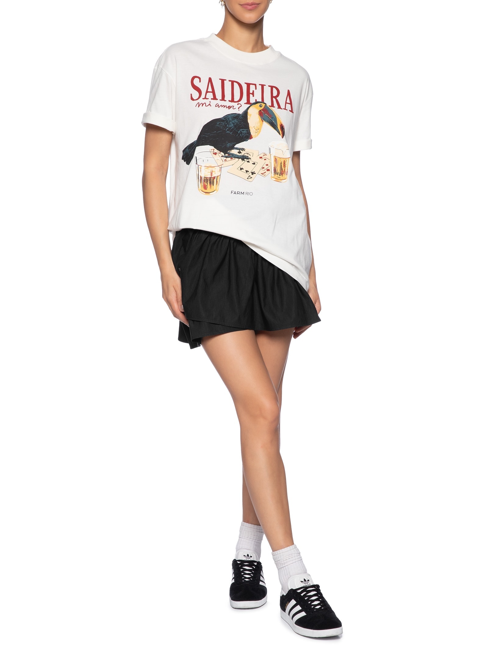 Camiseta Feminina Média Saideira Branco Farm
