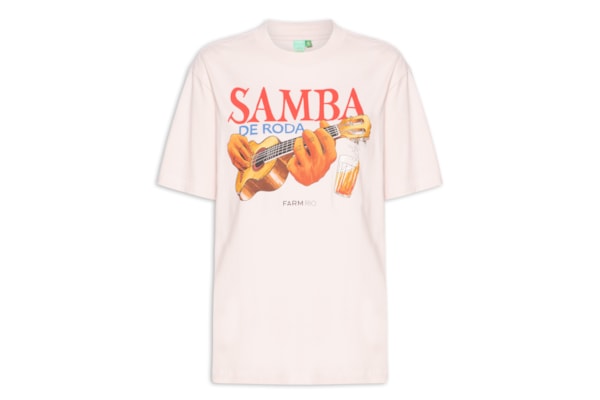 Camiseta Feminina Média Samba De Roda - Rosa