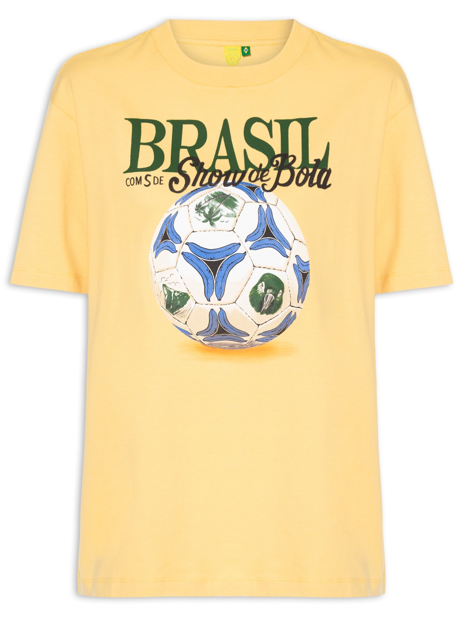 Camiseta Feminina Média Show De Bola Amarelo Farm