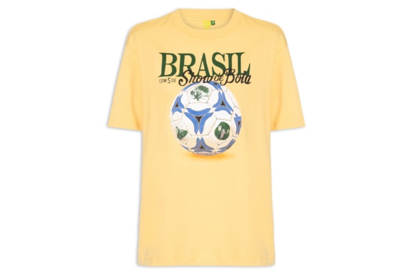 Camiseta Feminina Média Show De Bola - Amarelo