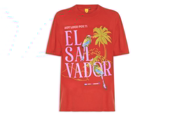 Camiseta Feminina Media Soy El Salvador - Vermelho