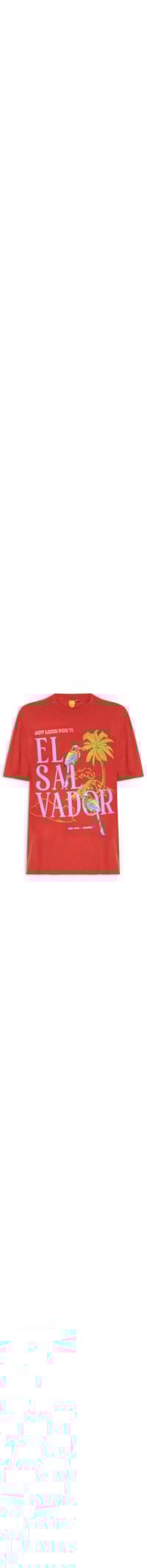 Camiseta Feminina Media Soy El Salvador - Vermelho