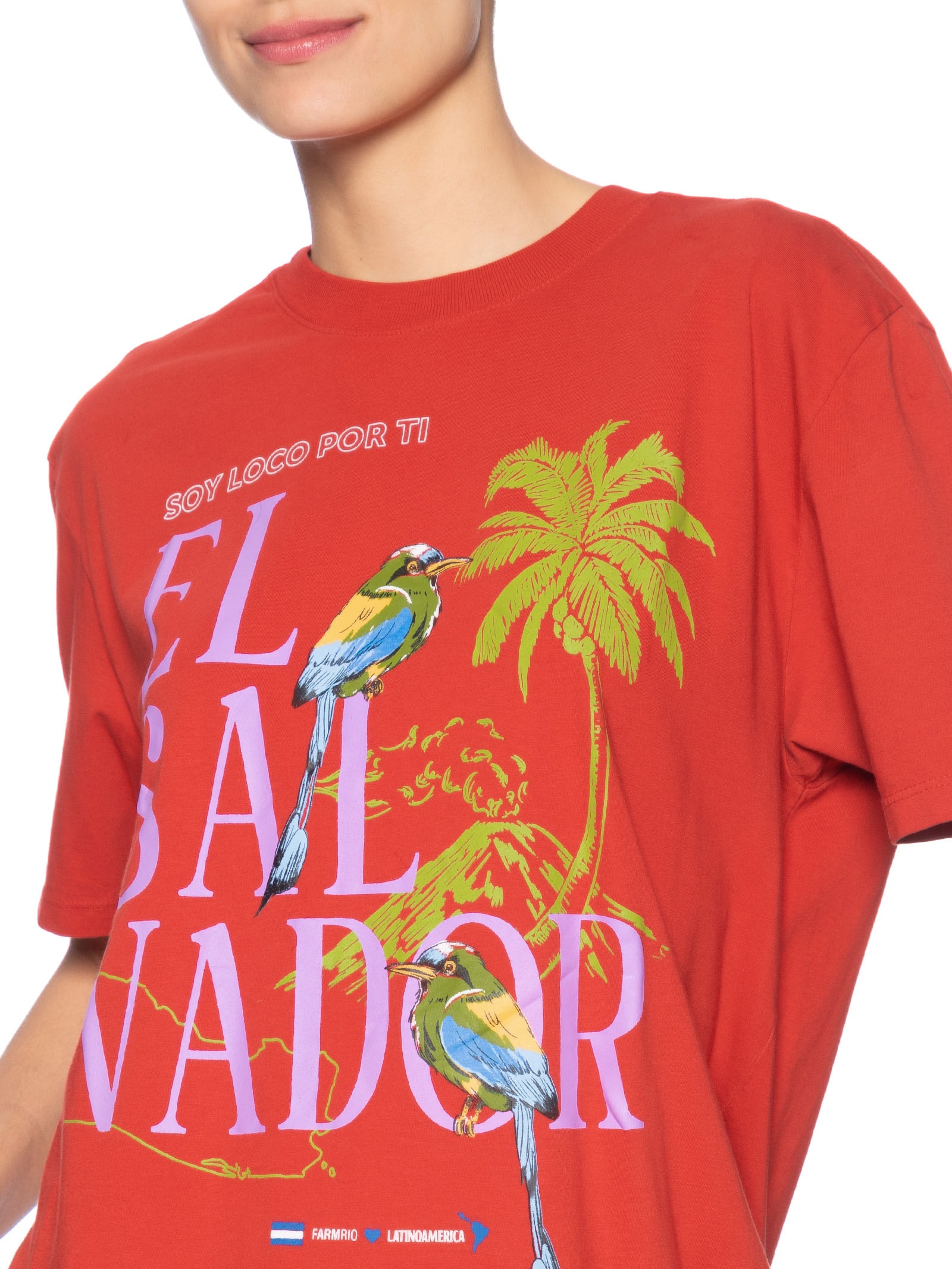 Camiseta Feminina Media Soy El Salvador Vermelho Farm