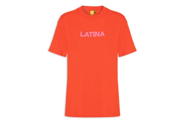 Camiseta Feminina Média Tierra De Mil Colores - Vermelho