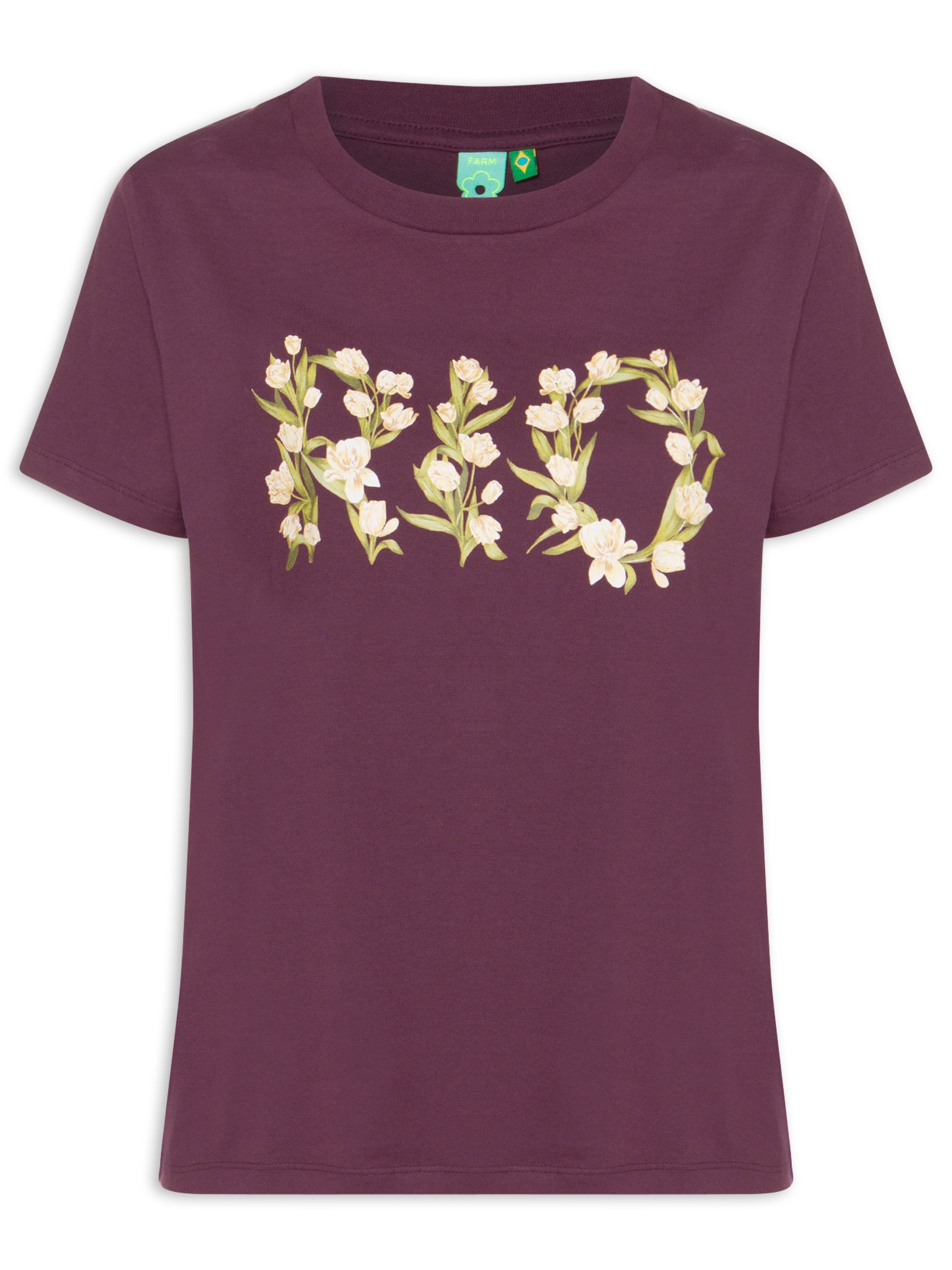 Camiseta Feminina Média Tulipa Rio Roxo Farm