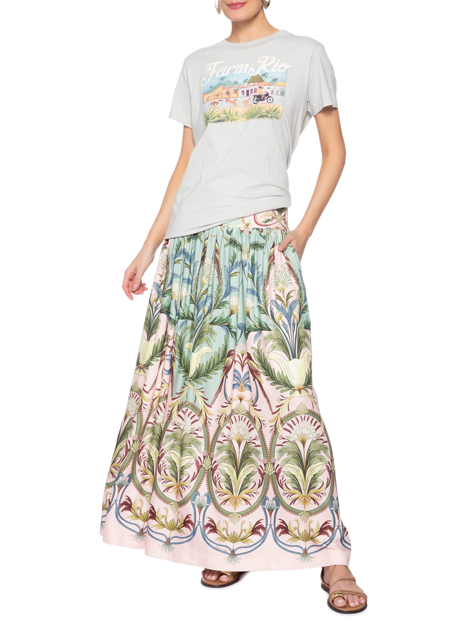 Camiseta Feminina Média Vira Lata Azul Farm