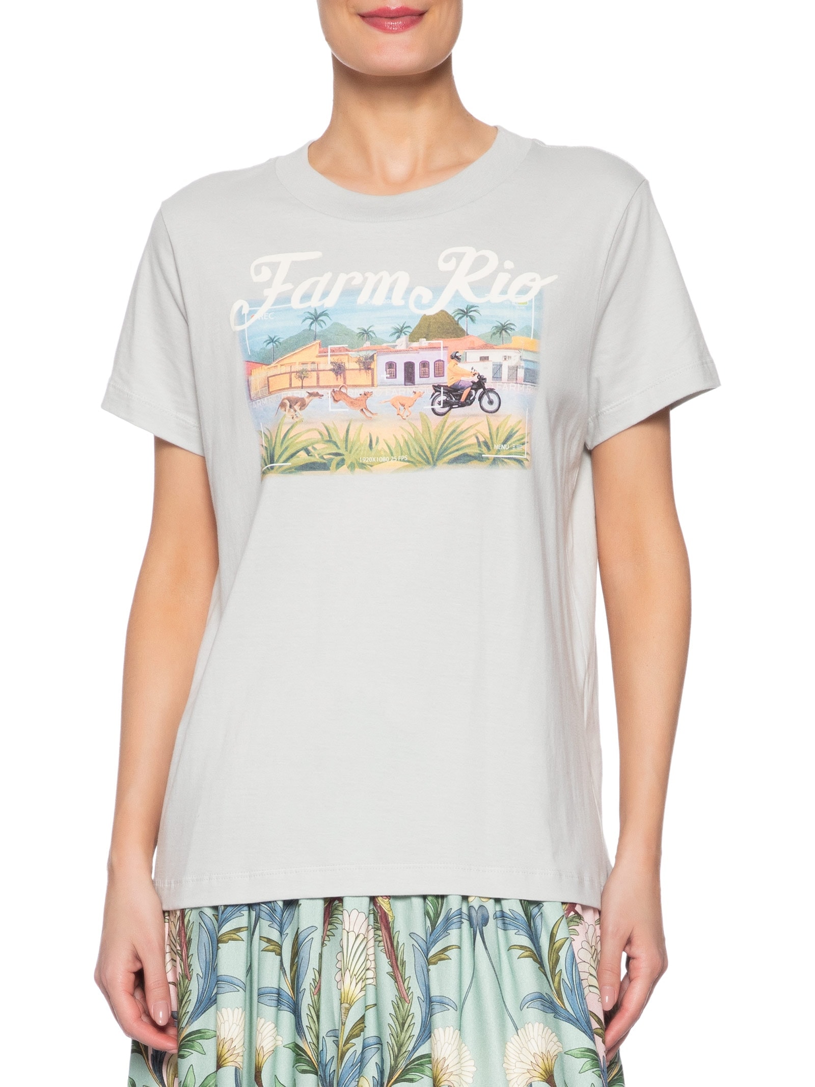 Camiseta Feminina Média Vira Lata Azul Farm