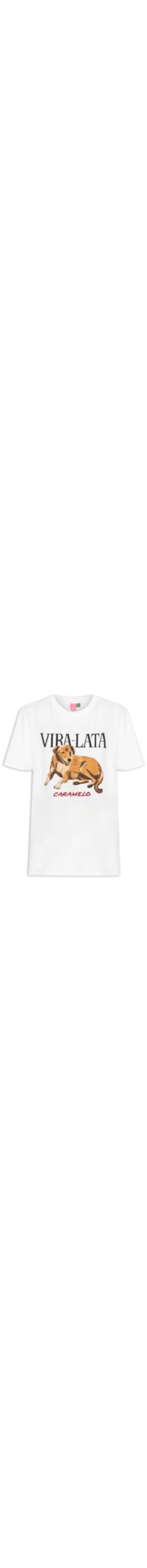 Camiseta Feminina Média Vira Lata - Branco