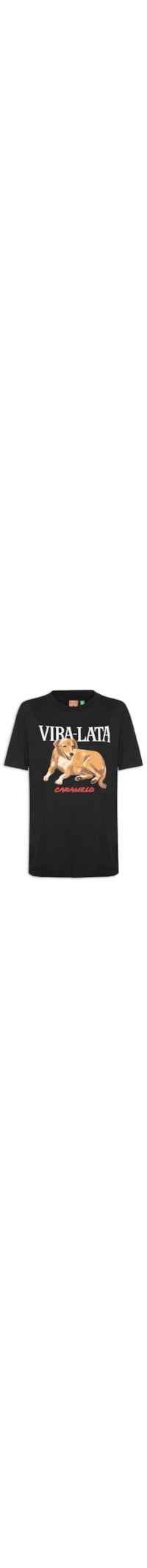 Camiseta Feminina Média Vira Lata - Preto