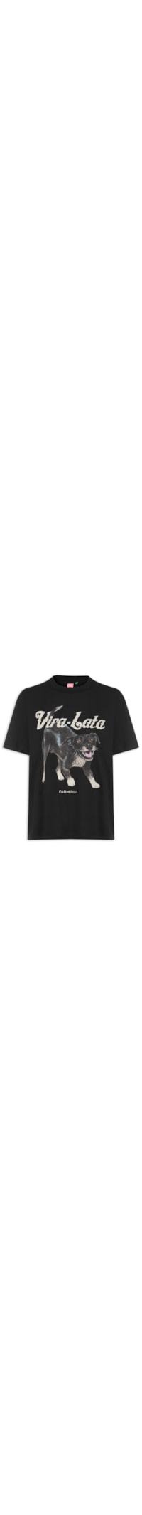 Camiseta Feminina Média Vita Lata Malhado - Preto