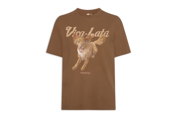 Camiseta Feminina Média Vita Lata Raposinha - Marrom