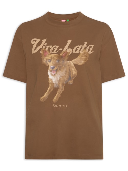 Camiseta Feminina Média Vita Lata Raposinha - Marrom