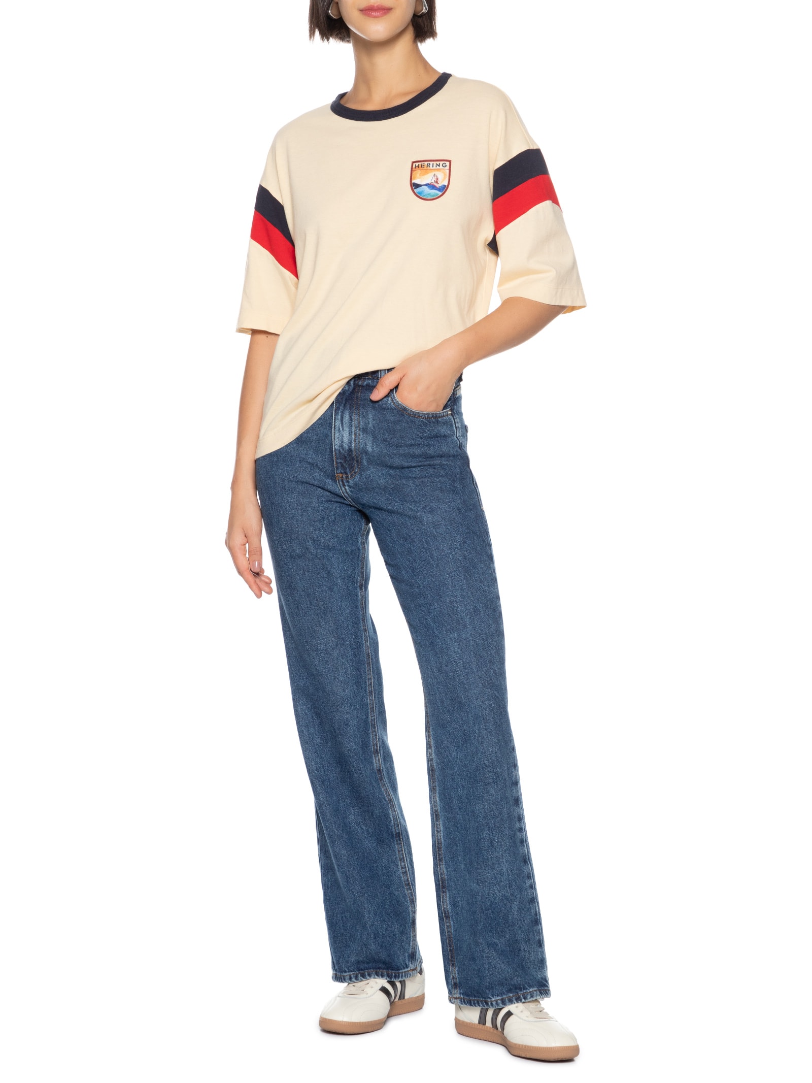 Camiseta Feminina Meia Malha Amarelo Hering
