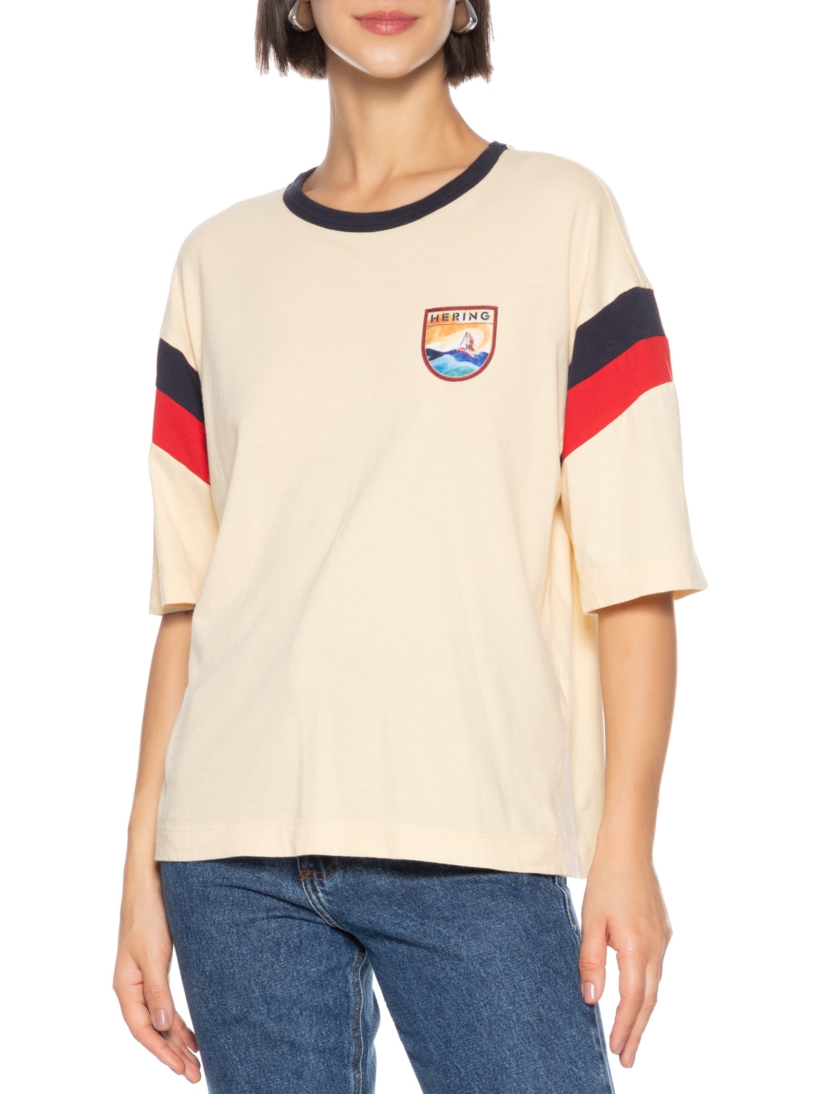 Camiseta Feminina Meia Malha Amarelo Hering