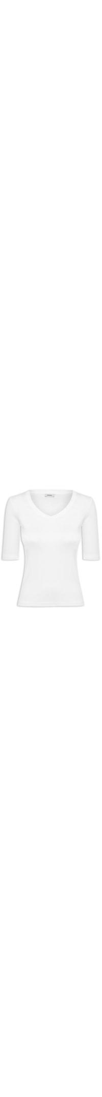 Camiseta Feminina Meia Manga Decote V - Branco