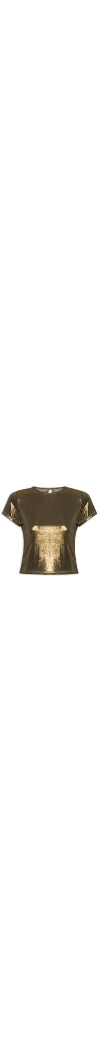 Camiseta Feminina Metalizada - Dourado