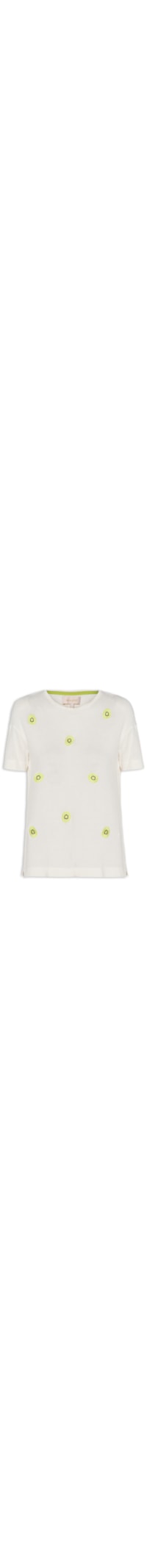 Camiseta Feminina Mini Kiwis Bordados - Off White