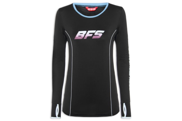 Camiseta Feminina Ml Estampada Pop - Preto