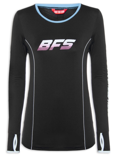 Camiseta Feminina Ml Estampada Pop – Preto