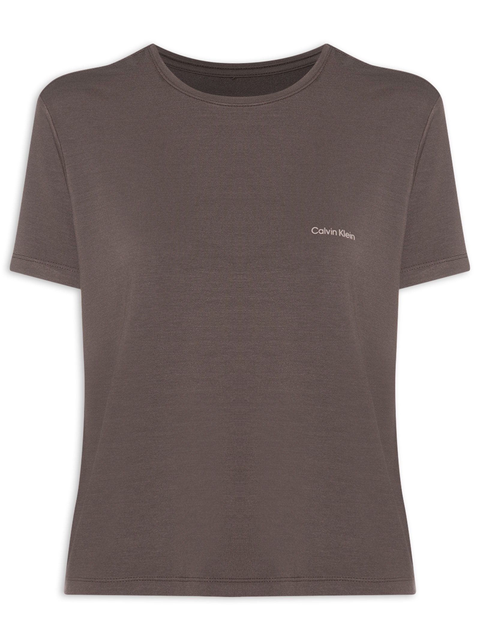 Camiseta Feminina Modal Soft Lounge Marrom Calvin Klein Underwear