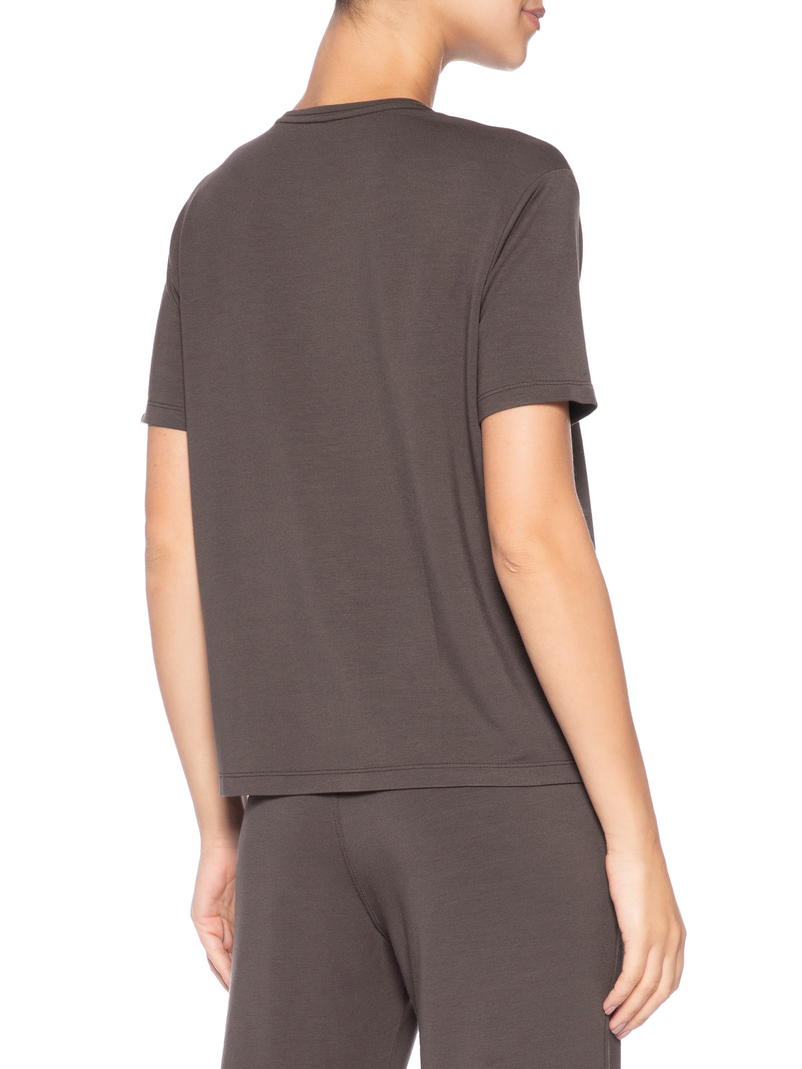 Camiseta Feminina Modal Soft Lounge Marrom Calvin Klein Underwear