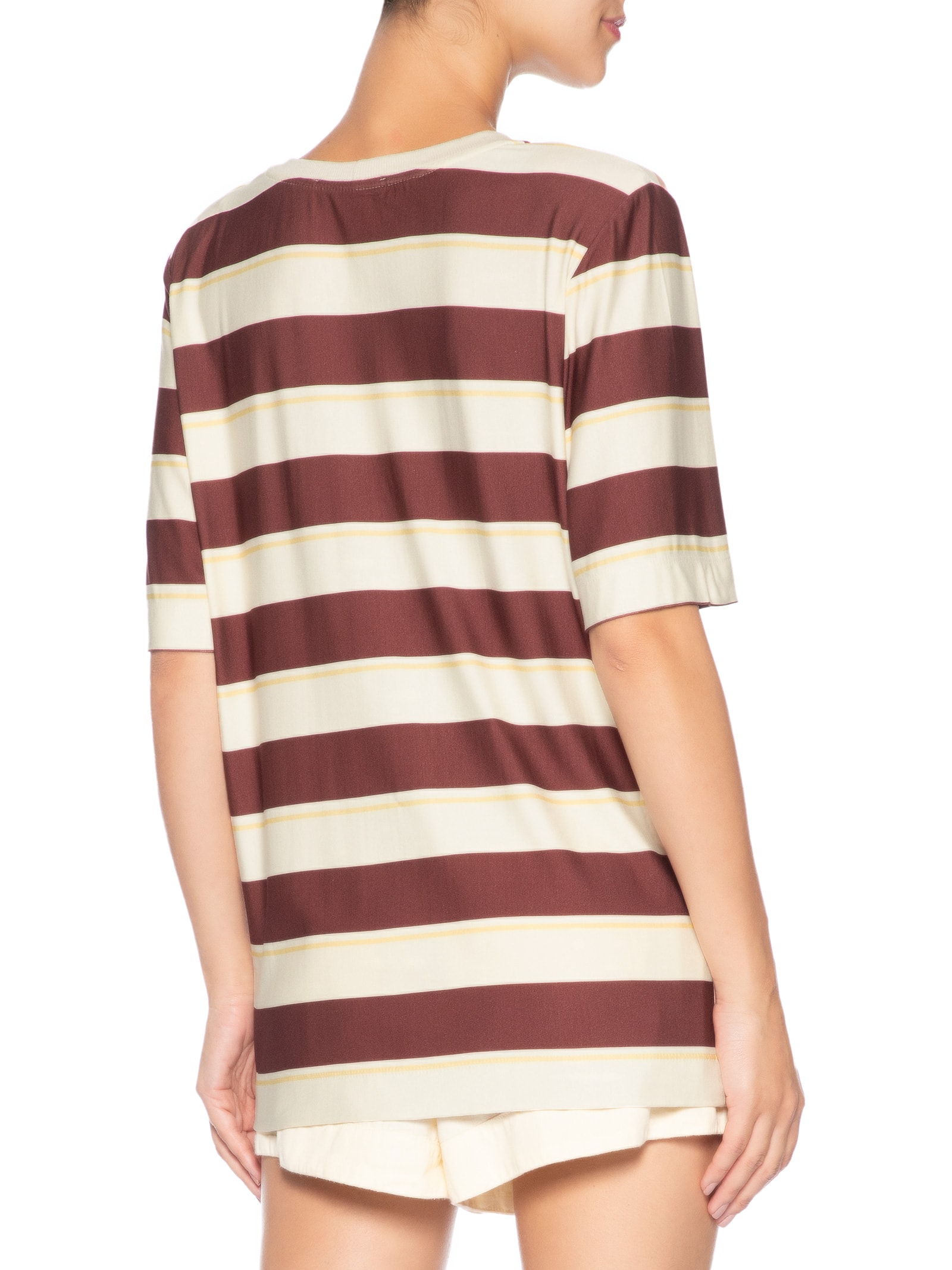 Camiseta Feminina Moletinho Estampa Listra Rosa Dress To