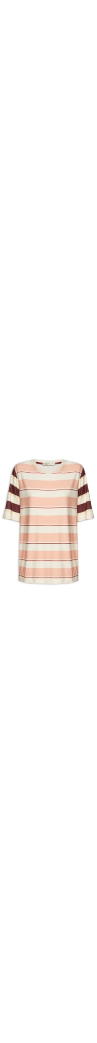 Camiseta Feminina Moletinho Estampa Listra – Rosa
