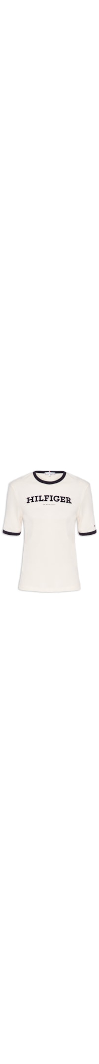 Camiseta Feminina Monotype Flocado - Off White