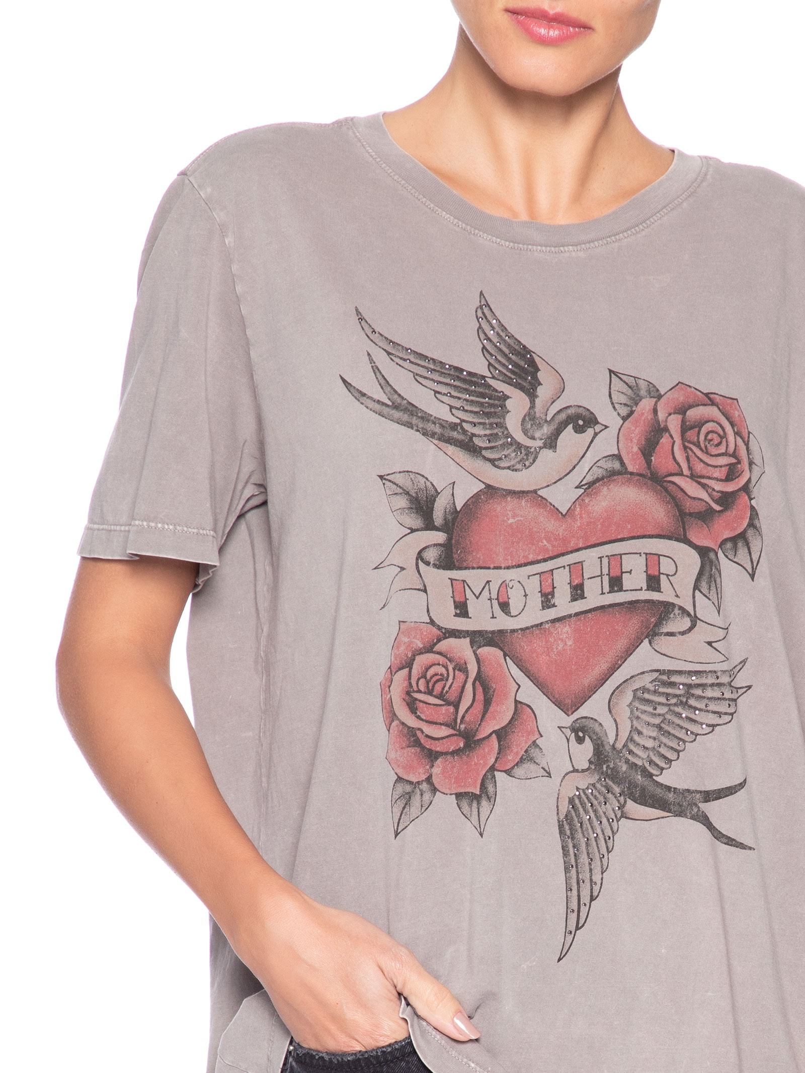 Camiseta Feminina Mother Cinza Maria Filó