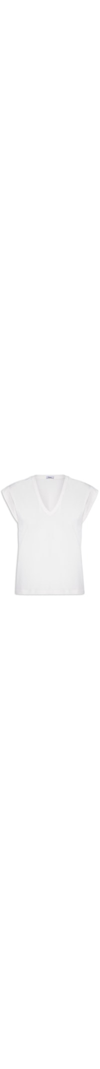 Camiseta Feminina Muscle Tee Básica Gola V - Off White