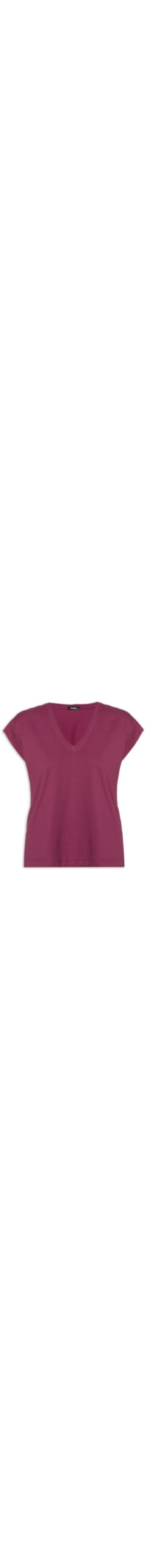 Camiseta Feminina Muscle Tee Básica Gola V - Roxo