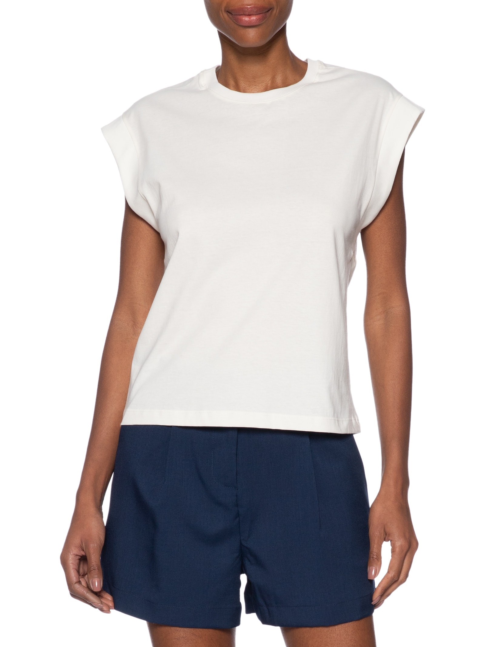 Camiseta Feminina Muscle Tee Off White Basiq