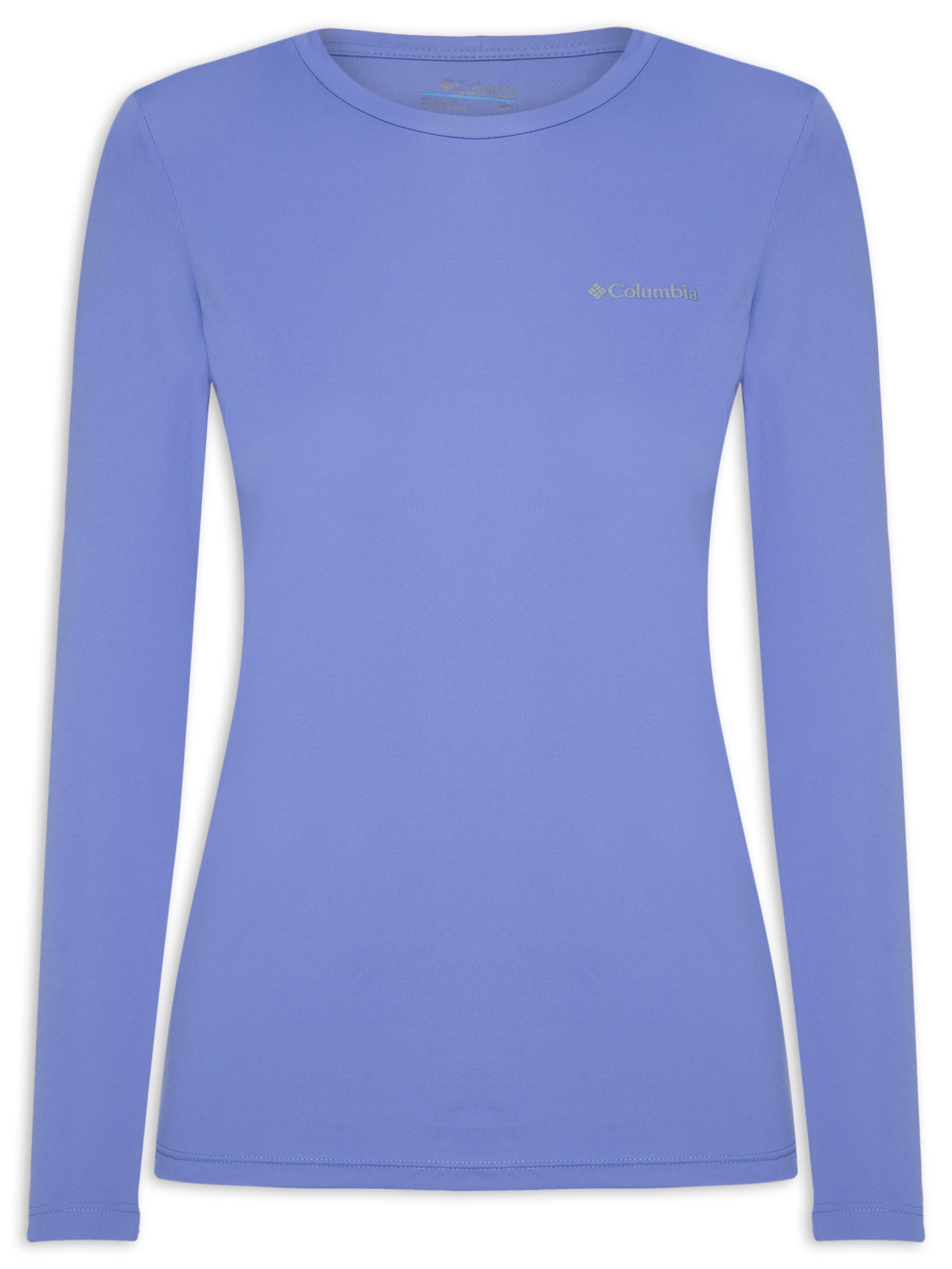 Camiseta Feminina Neblina Manga Longa Azul Columbia