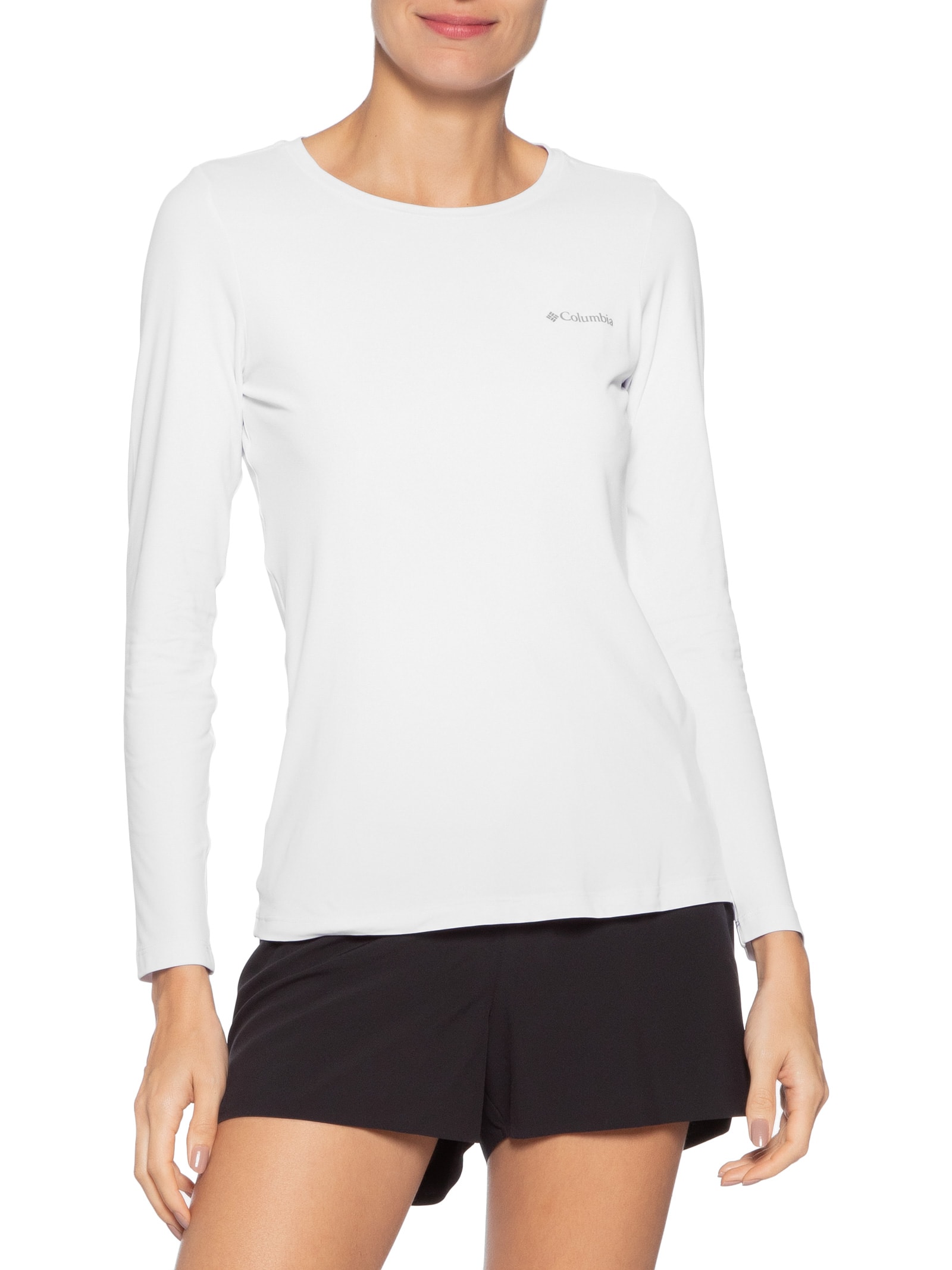 Camiseta Feminina Neblina Manga Longa Branco Columbia