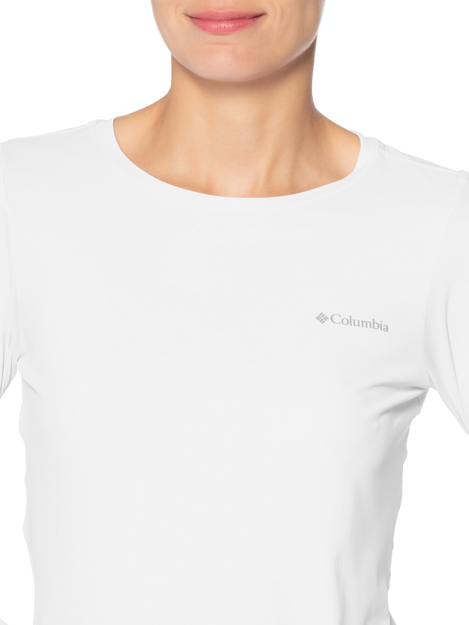 Camiseta Feminina Neblina Manga Longa Branco Columbia