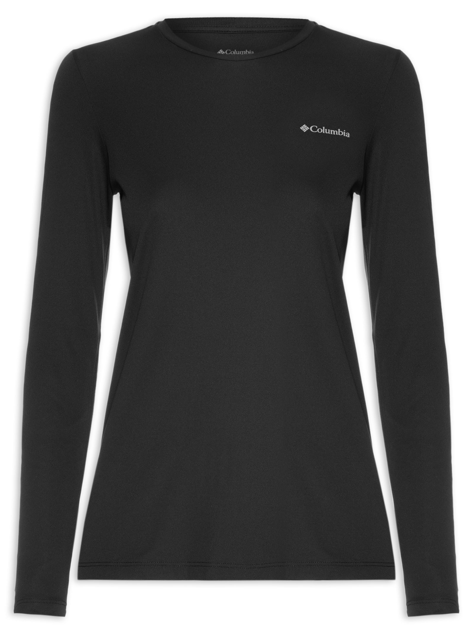 Camiseta Feminina Neblina Manga Longa Preto Columbia