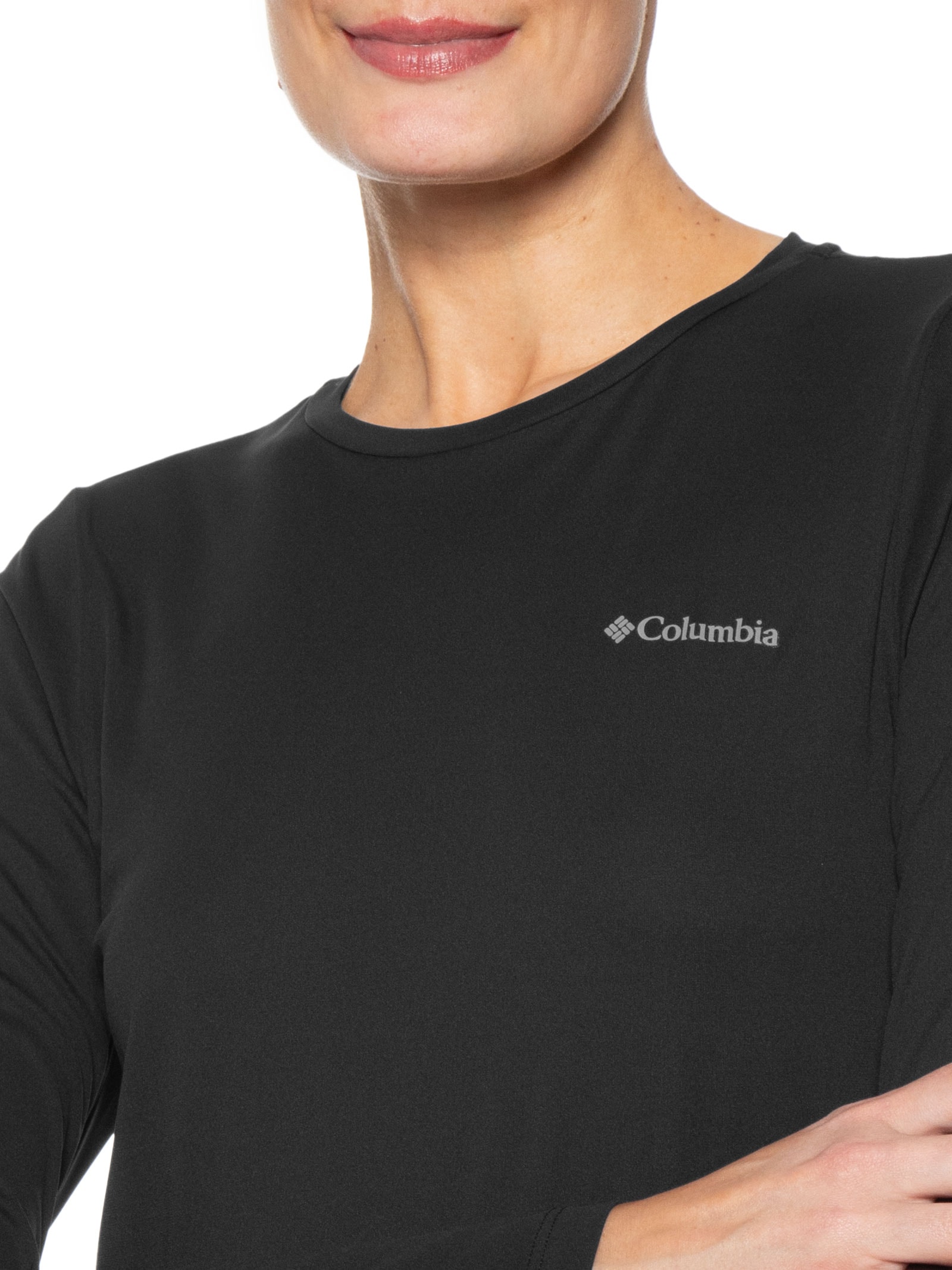 Camiseta Feminina Neblina Manga Longa Preto Columbia